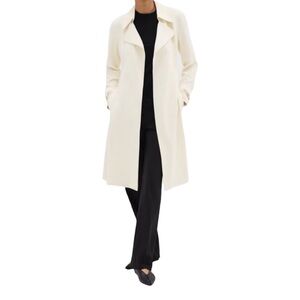 Theory Oaklane Trench Coat in Admiral Crepe - Rice / M